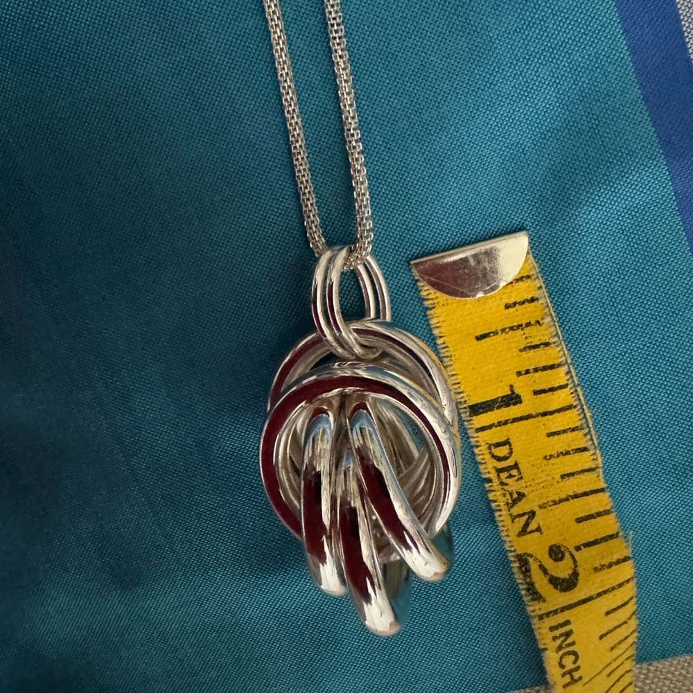 Liz Claiborne Silver Knot Pendant Necklace - Picture 6 of 6